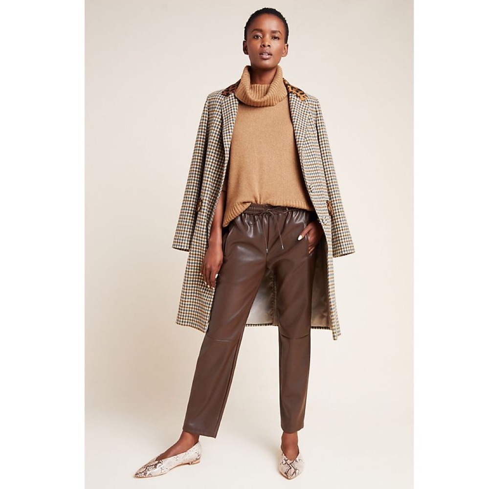 Anthropologie Sakara Faux Leather Jogger Pants